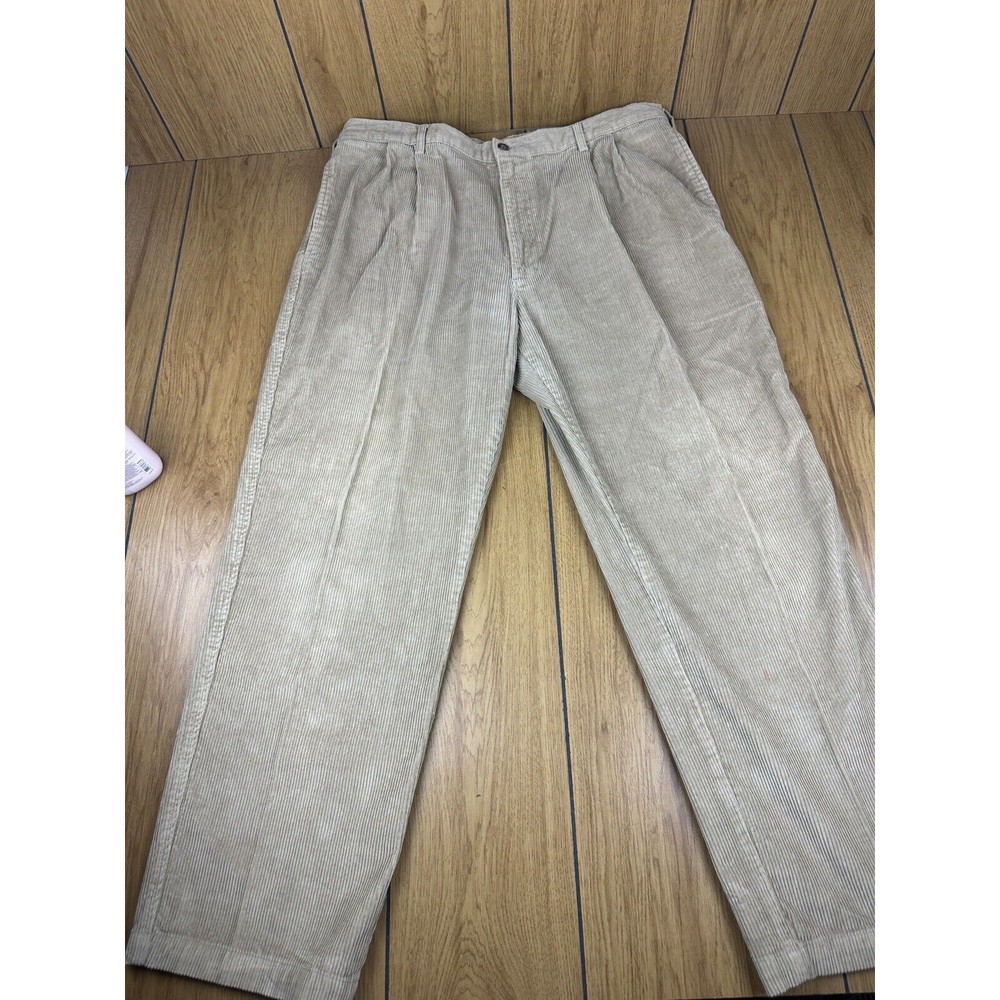 Woolrich Corduroy Pants Mens 36x30‎ Khaki Pleated Leg Suit Pants Cotton Straight